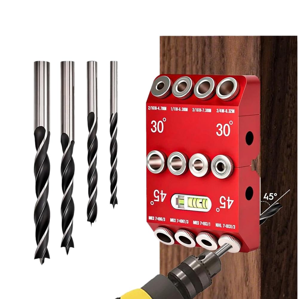 Outil de perçage portable 30° 45° 90° avec forets inclus pour un perçage droit et précis