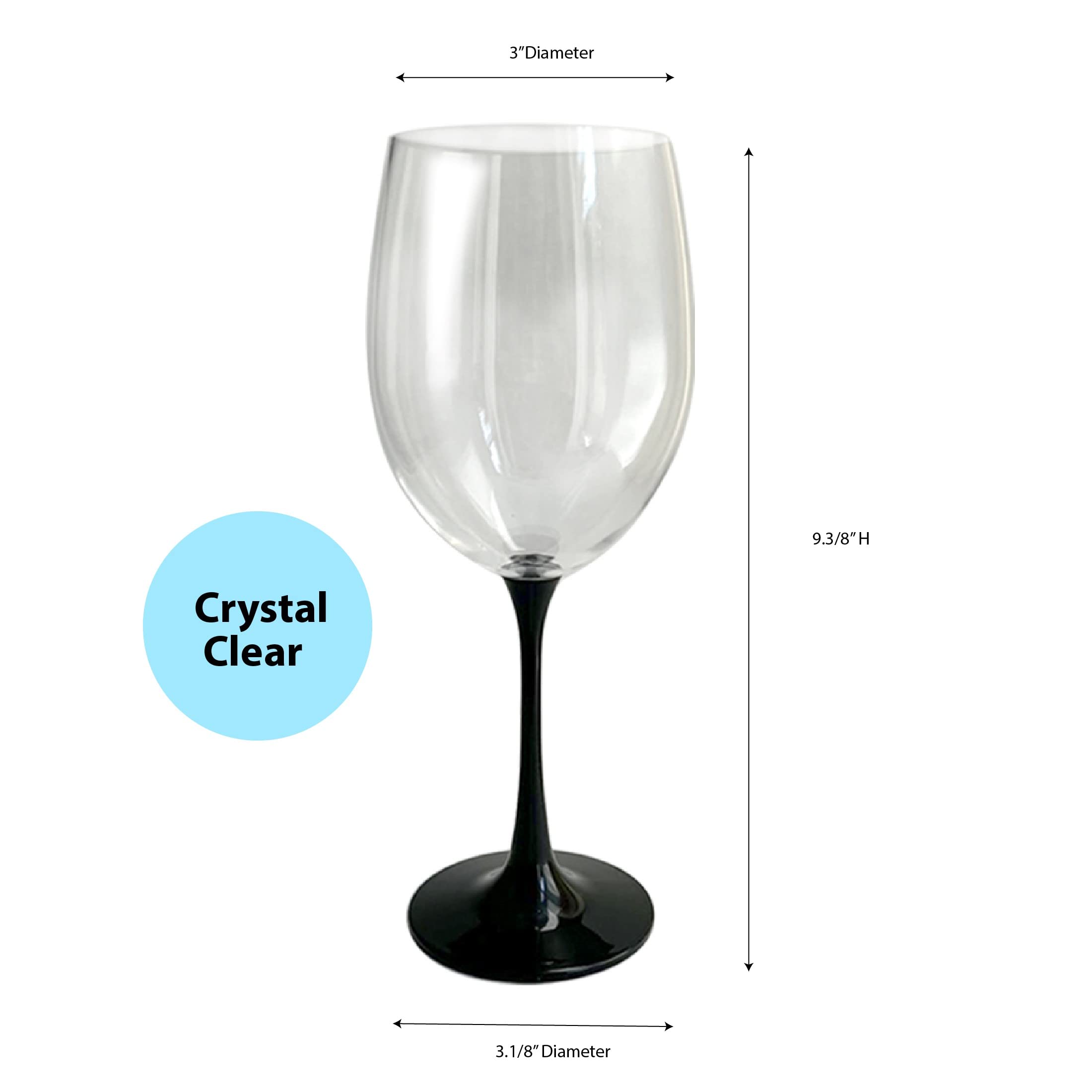 Lily's Home Copas de vino tinto irrompibles con tallo, hechas de plástico irrompible inastillable, para interiores y exteriores, reutilizables y aptas para lavavajillas, 22 onzas cada una, juego de 4