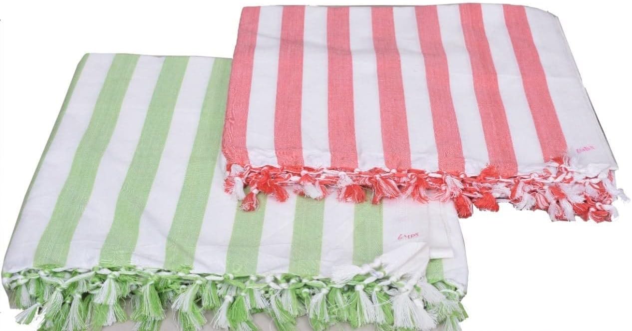 Aadya Collection Bhagalpuri Handloom Bhagalpuri Dull chadar Organic Cotton Silky Soft Bhagalpuri chadar Designer Blanket Pack of 2 (Red-Green)