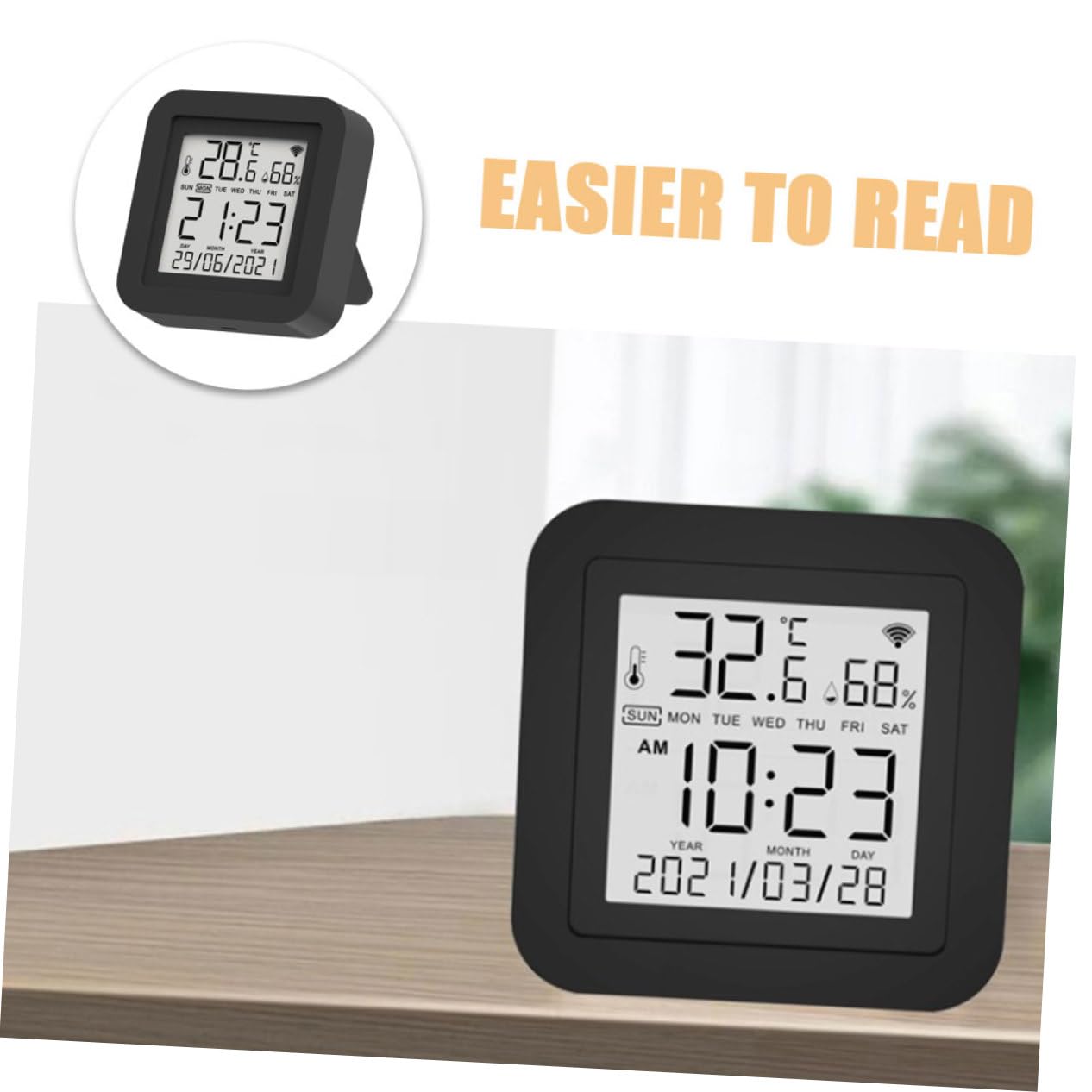 Homoyoyo Indicatore di Temperatura e Umidità Monitor Digitale per Interni Misuratore Termometro Igrometro Display Lcd Strumento Portatile per Uso Domestico