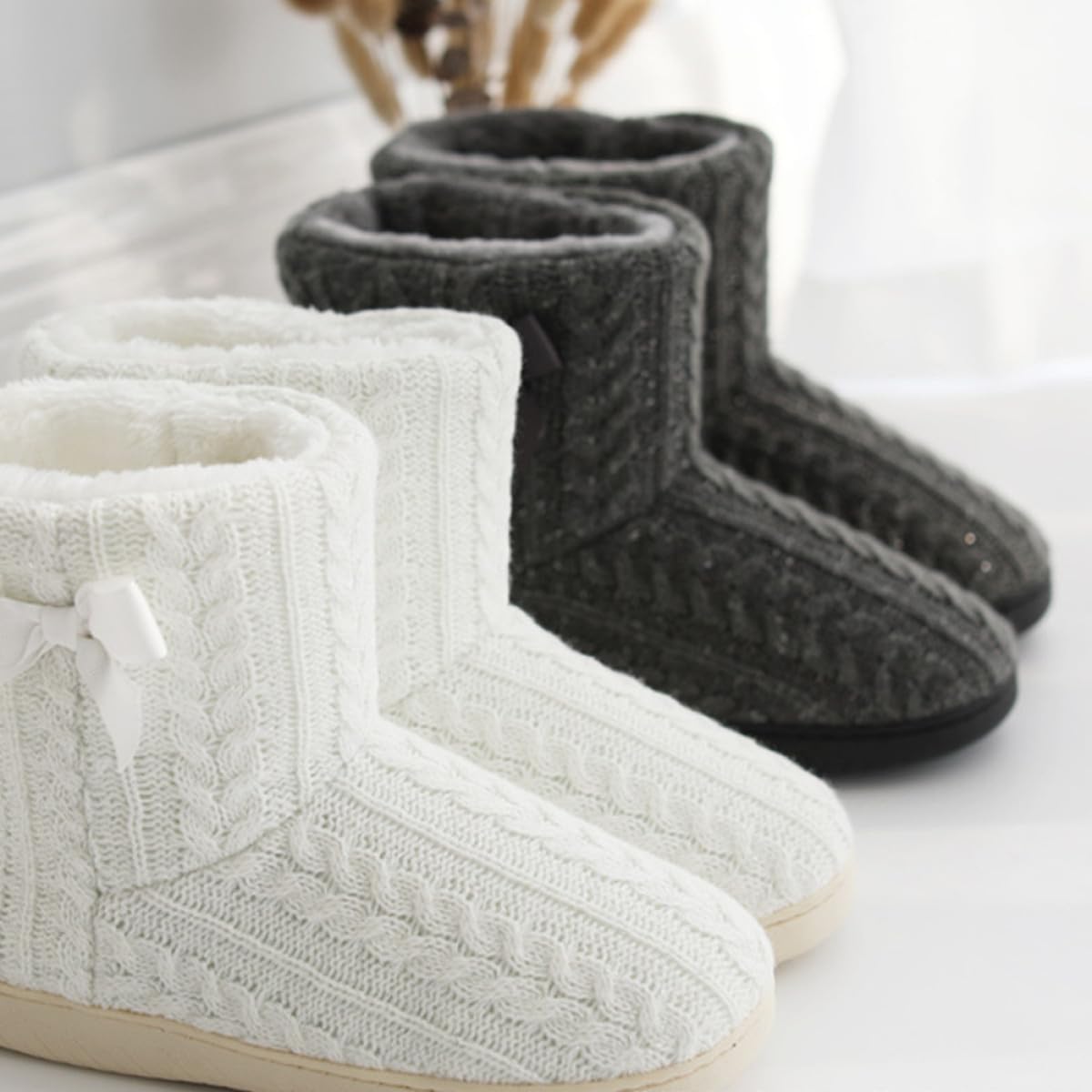 Botas de Invierno para Mujer, Antideslizantes, de Punto, Talla 39-40