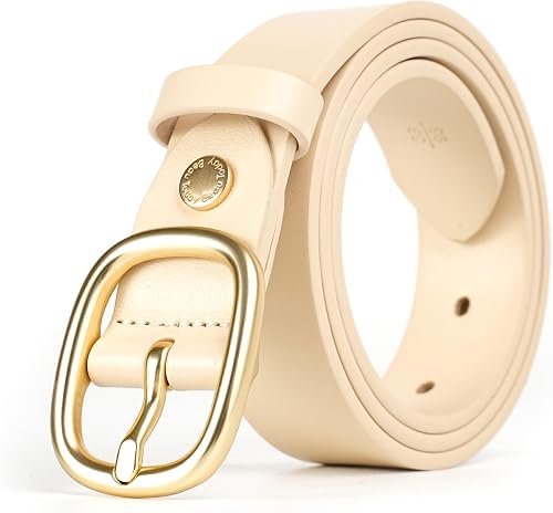 BEAU TODAY Women's Leather Belt for Jeans Dresses Pants Fash