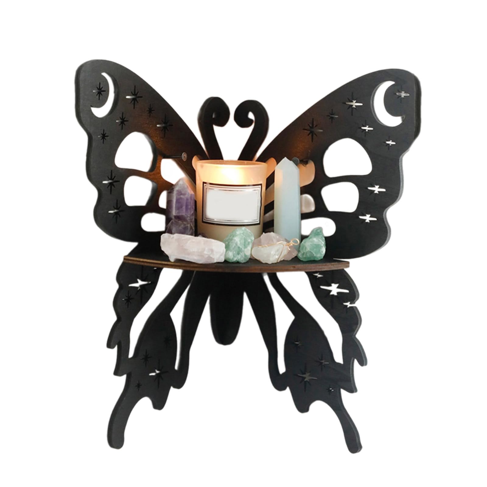 carotoe Hollow Butterfly Shaped Shelf Sophisticated Storage Rack Wall Mounted Organizer Shelf Strong Bearing Capacity Stand Storage
