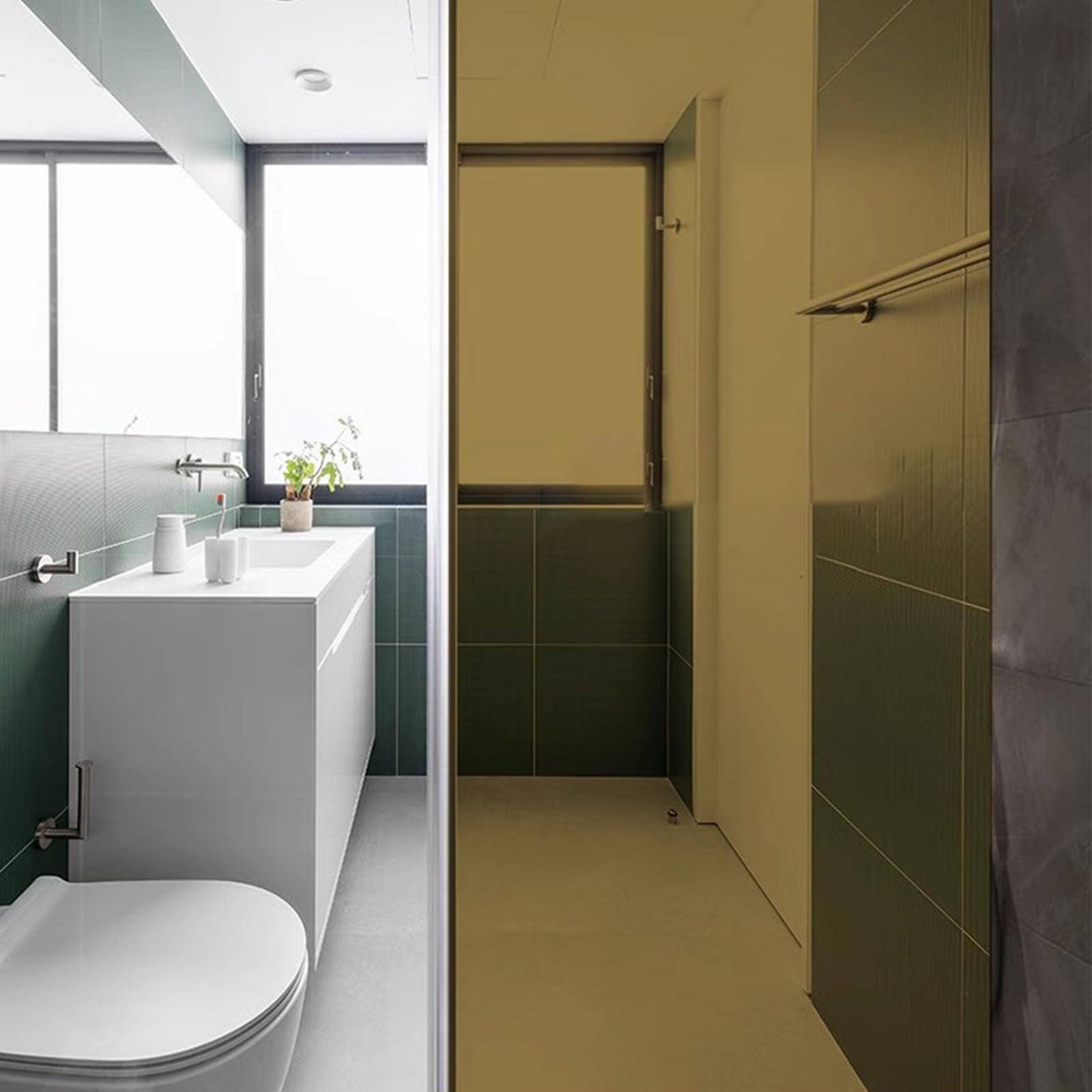 Eiauiuo Bronze Window Film Privacy Glass Film Heat Reflective UV Blocker