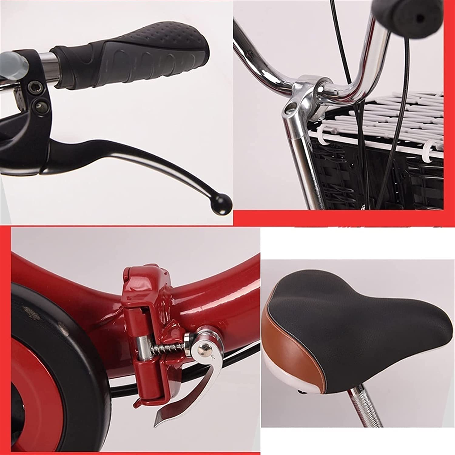 Tricycle cargo pour adulte - Vélo de plage - Vélo de shopping - Vélo pour adulte - 50,8 cm - 6 vitesses - 3 roues - Pliable avec siège arrière pour enfant - Freins avant et arrière - Panier de