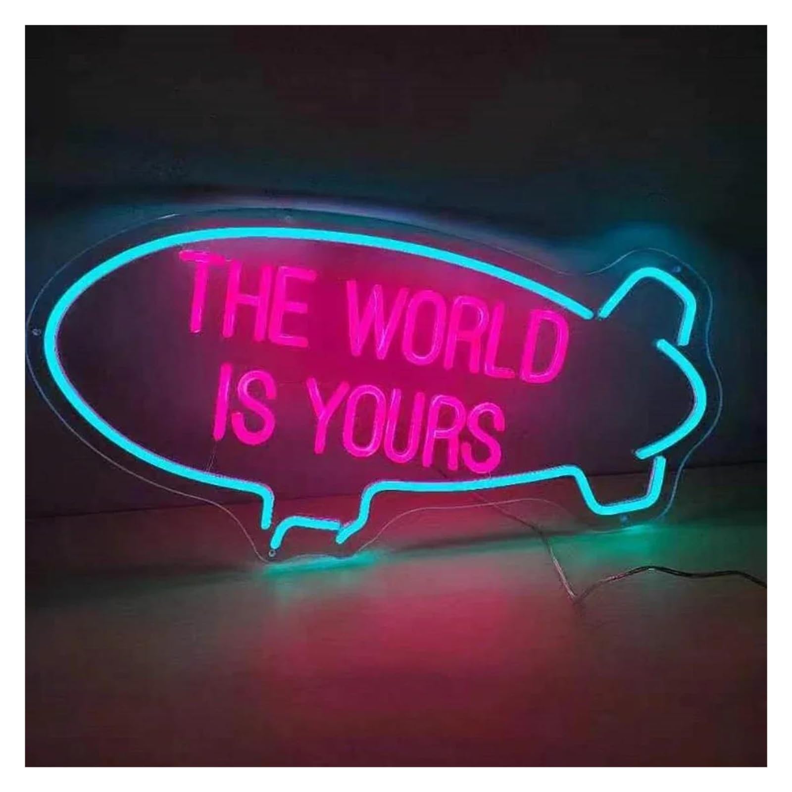 Lemst A Signs Lamp The World Is Yours Neon Sign Light Dimmable Usb Powered For Home Room Bedroom Teenagers Children's Kids Room Kids Birthday Decor 42Cmx20cm(A)