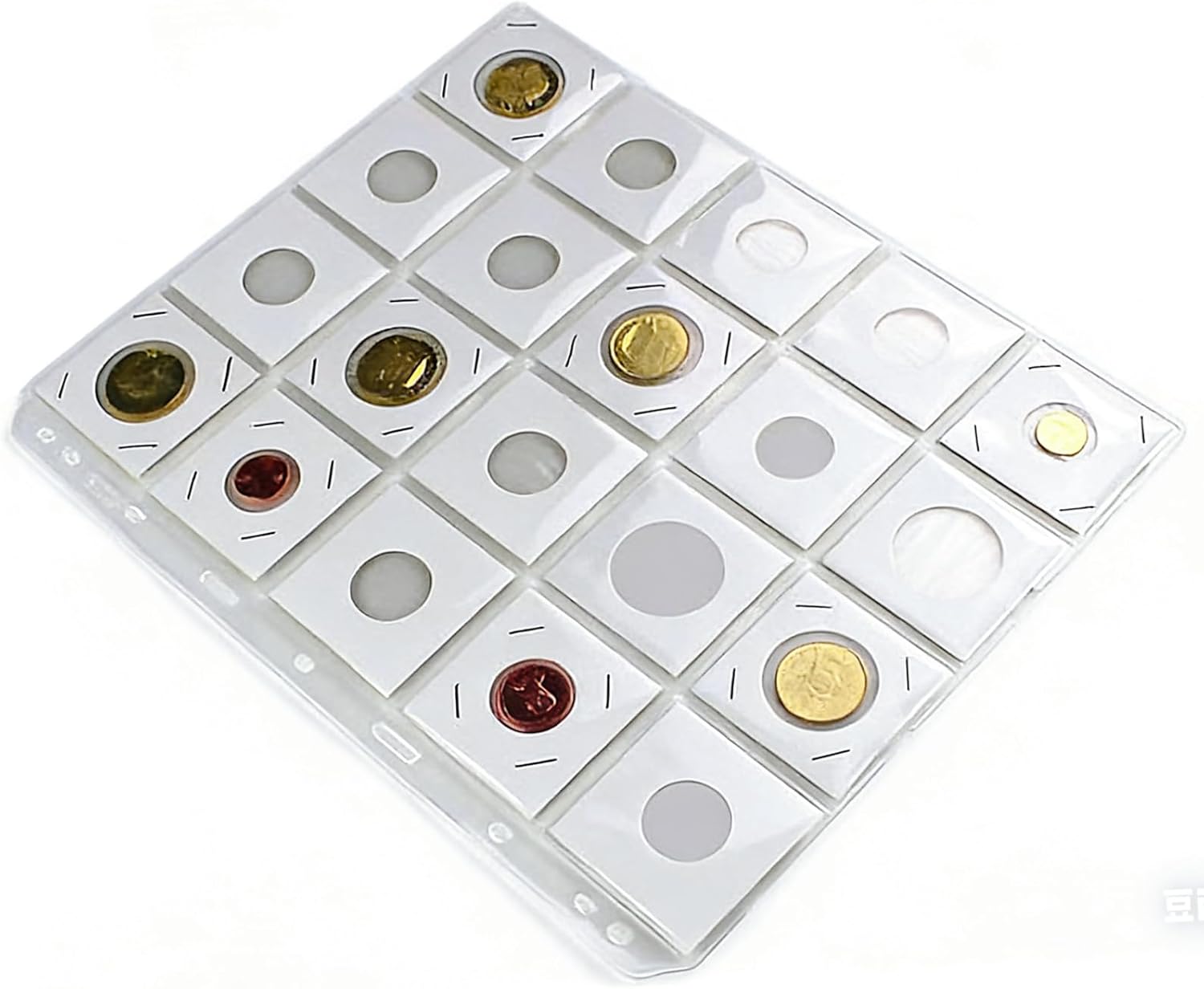 Ettonsun Coin Binder Sheets for 2" x 2" Cardboard Holders - 400 Pockets for Coin Flips Compatible with Coin Collecting Binder of 4-Ring, 3-Ring, 20 Coin Sheets Coin Collection Holder