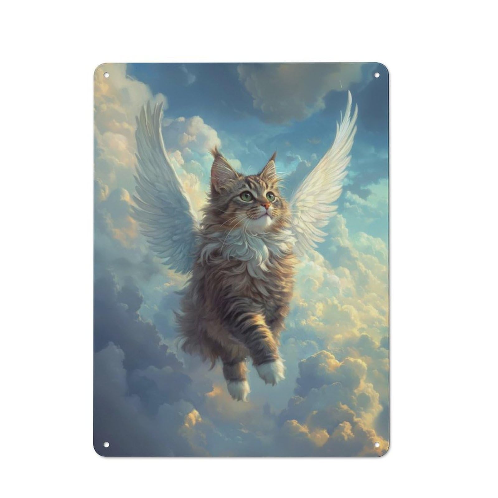 Junmoney Angelic Cat Majestic Siberian Cat Vintage Tin Sign 40X30cm For Garden Room Or Summerhouse, For A Newly Organised Room And Metal Sign Display