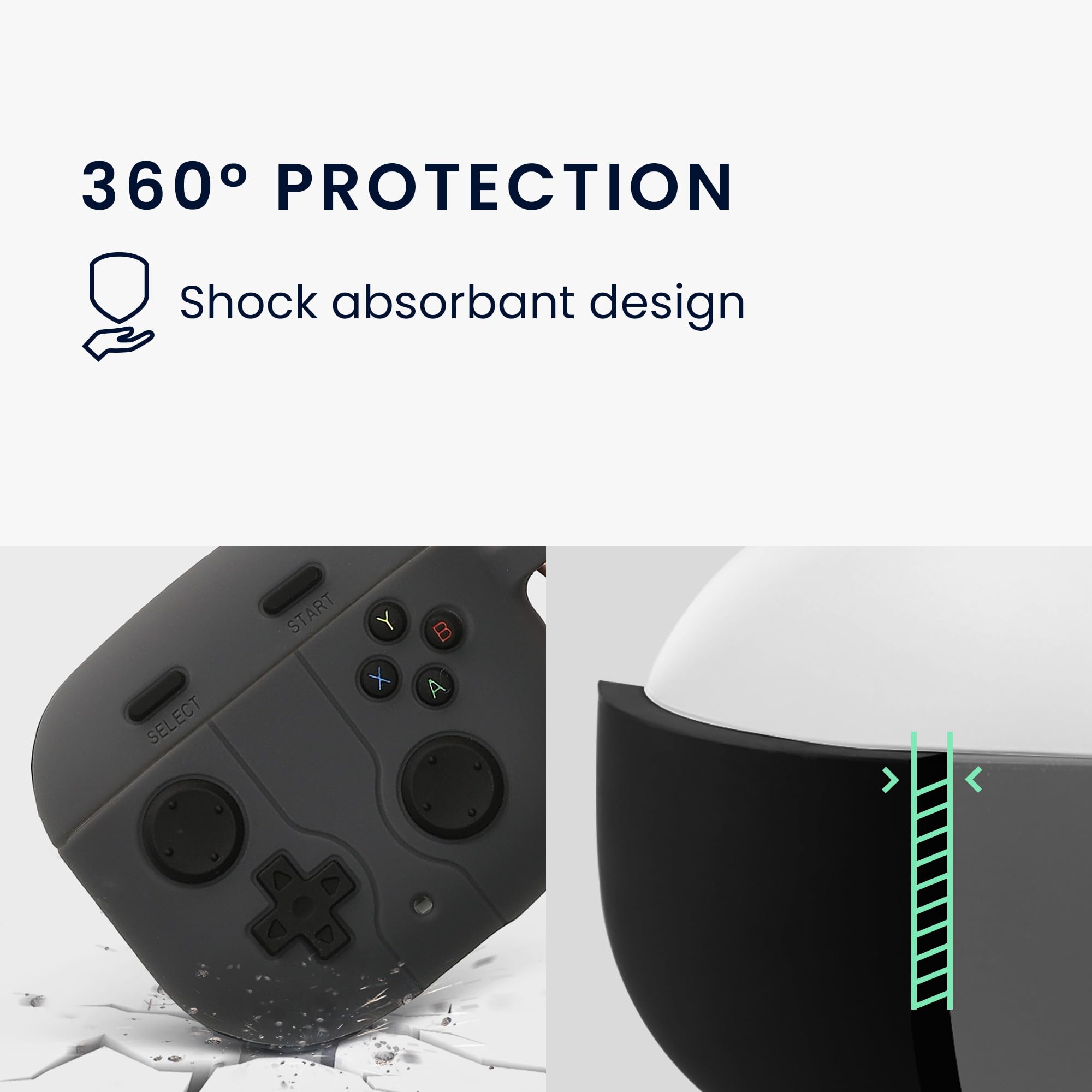 kwmobile Silicone Case Compatible with Huawei FreeBuds SE2 Case Cover - Game Controller Black - Image 3