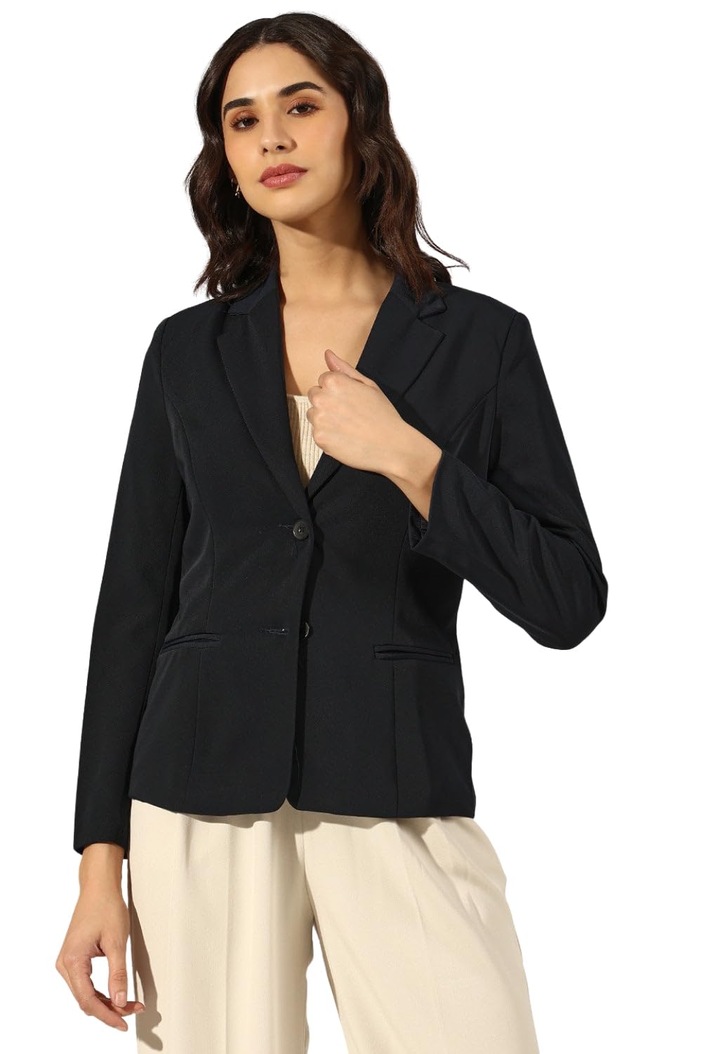 showoffff Edition Women's Navy Blue Tailored Single-Breasted Blazer-CHN-GD-019_NavyBlue-picture-31