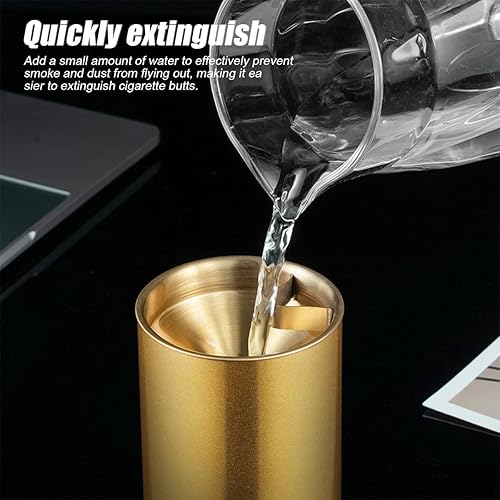 Miniatura 6 de Cenicero de automóvil con tapa, ceniceros de acero inoxidable para portavasos de automóvil, resistente al viento, ignífugo, sin humo, accesorios de