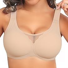 PoseFree Wireless Bras for Women Full Coverage No Underwire Supportive Seamless Back Fat Smoothing Padded Push Up Bra