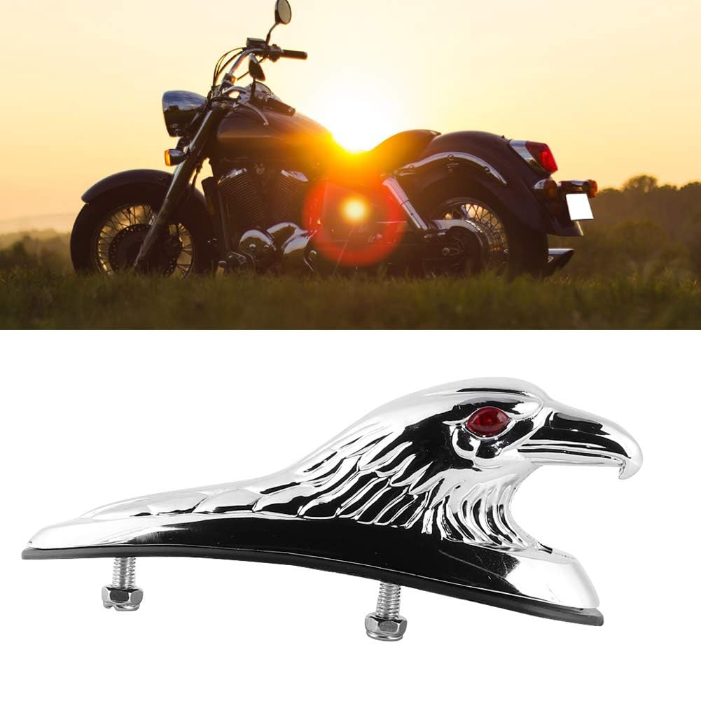 Ornement de tête d'aigle de moto, ornement de décor de garde-boue de garde-boue avant avec boulons de 6mm accessoires de style de décoration de moto universels pour moto