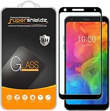 (2 Pack) Designed for LG Q7 Plus Tempered Glass Screen Protector, (Full Screen Coverage) Anti Scratch, Bubble Free (Black)