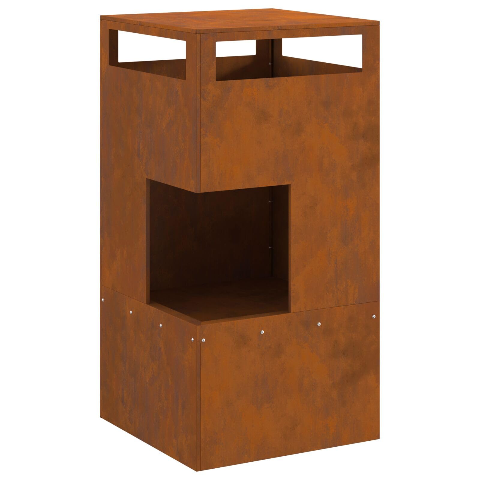 Palenisko 50 x 50 x 100 cm ze stali kortenowej - 858933
