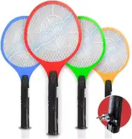 Raquete Elétrica Recarregável para Matar Insetos - Ideal para Moscas e Pernilongos, Design Ergonômico e Eficiente - Cores Variadas