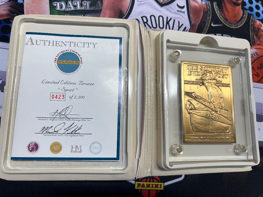 Norman Rockwell The Saturday Evening Post Bronze Pacific Heritage Mint"Sport" Limited Edition Card #'d /2500