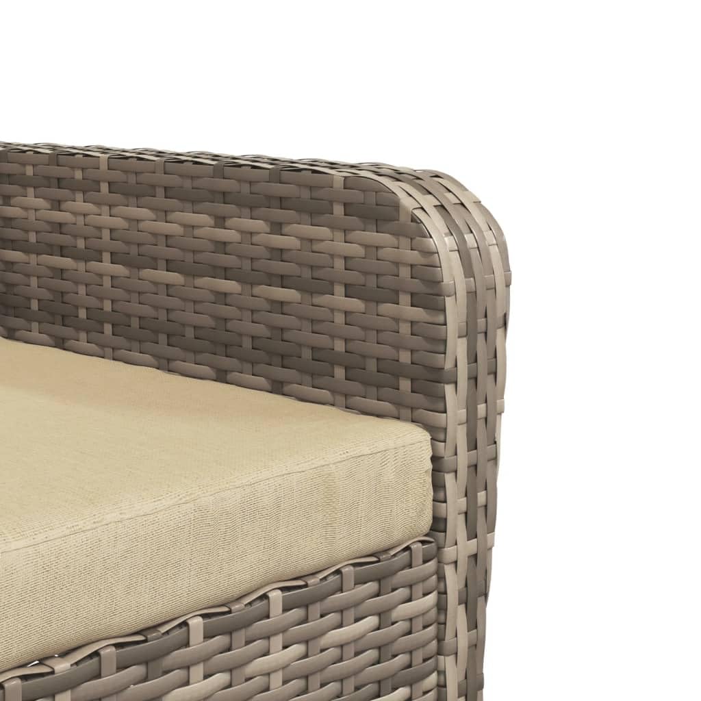 vidaXL Poltrona da Giardino con Poggiapiedi Polyrattan Marrone Chiaro
