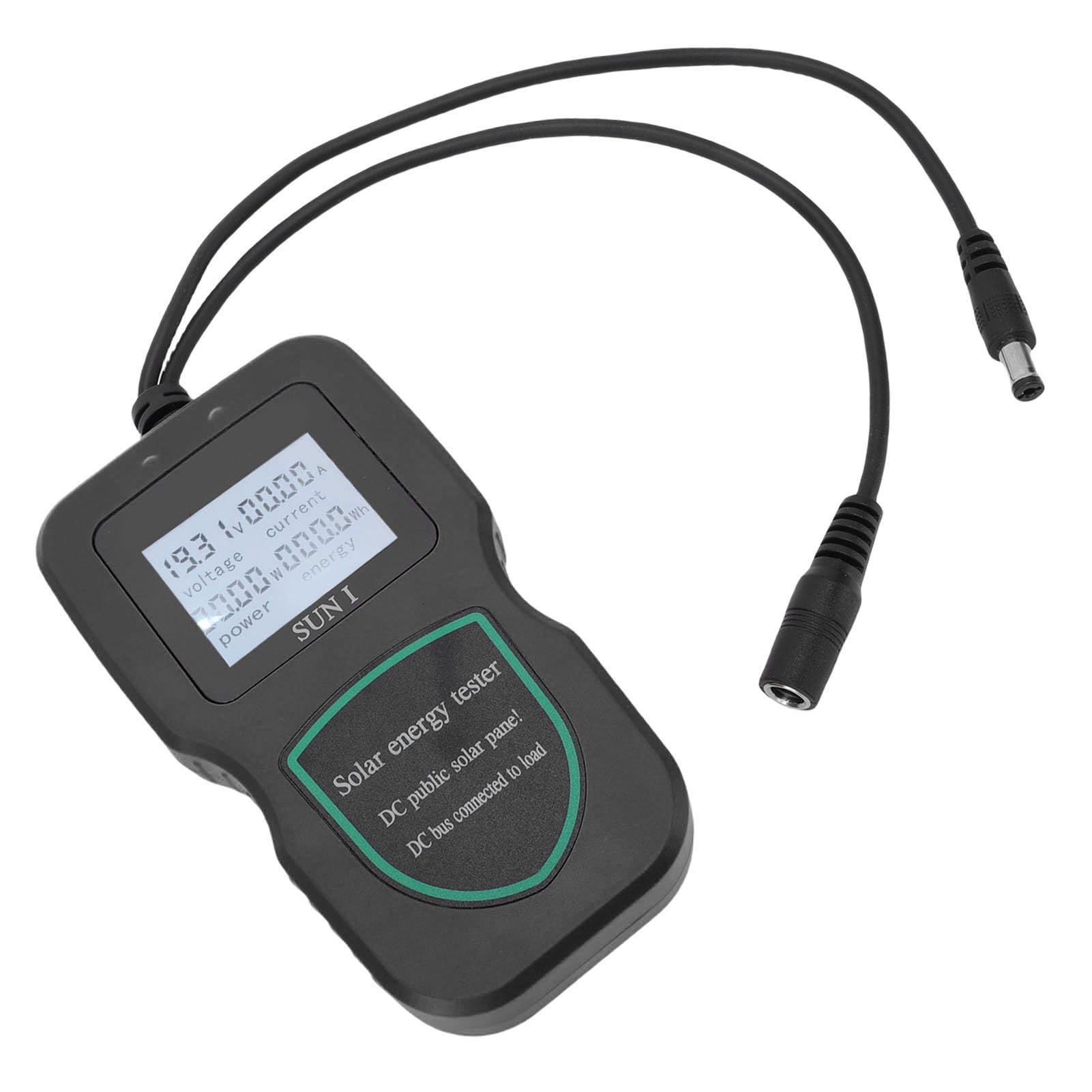FTVOGUE Tester per Pannelli Solari, Multimetro Fotovoltaico MPPT con Ampio Schermo LCD per Test Efficienti di Pannelli Solari da 5 W a 500 W (BLACK)