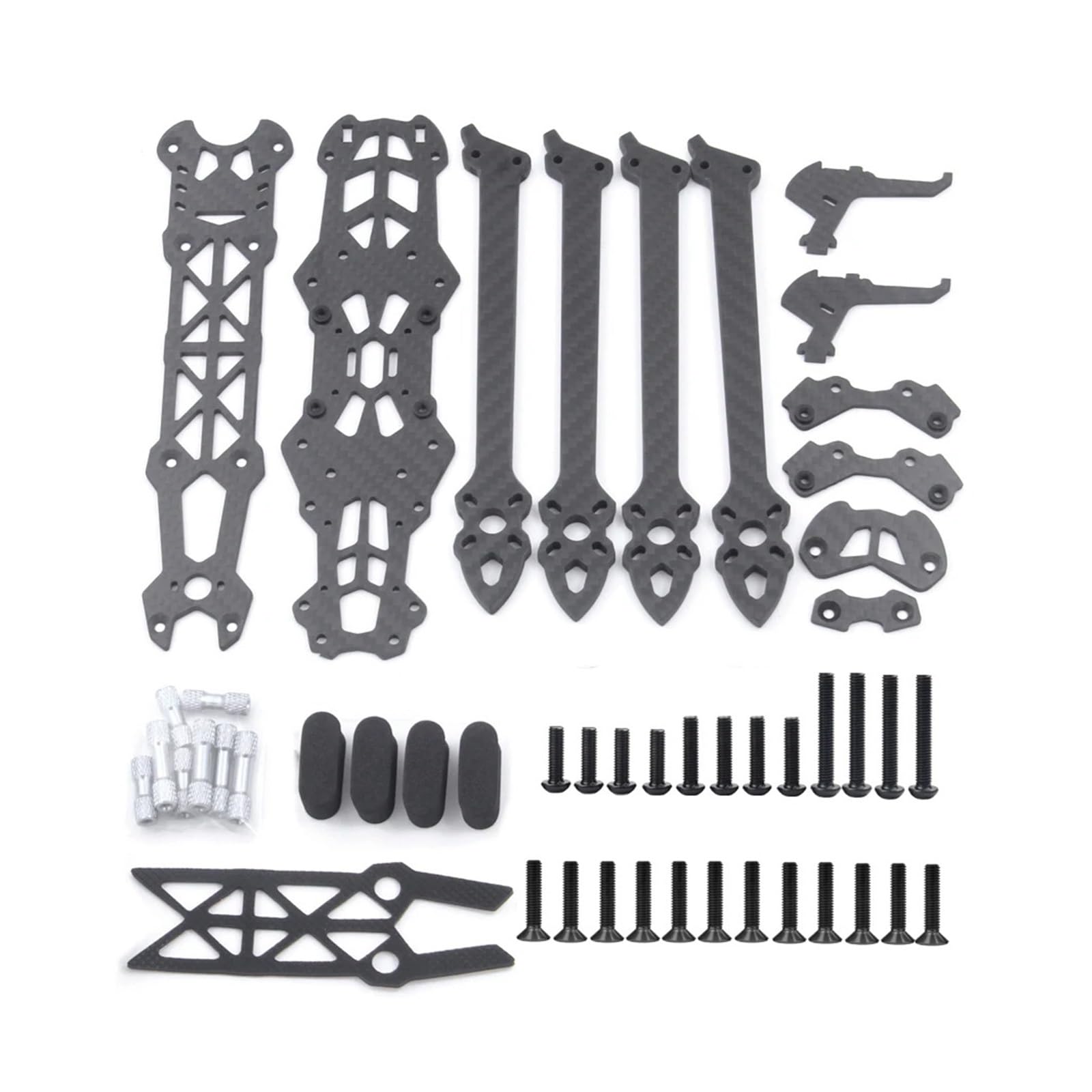 Kit de marco de cuadricóptero Mark4 7inch 295mm brazo 5MM fibra de carbono | Fibra de carbono 3K, 193*223MM, 121g, placa sup./inf./lateral 2.5MM, soporte cámara 19*19mm(With TPU 1set)