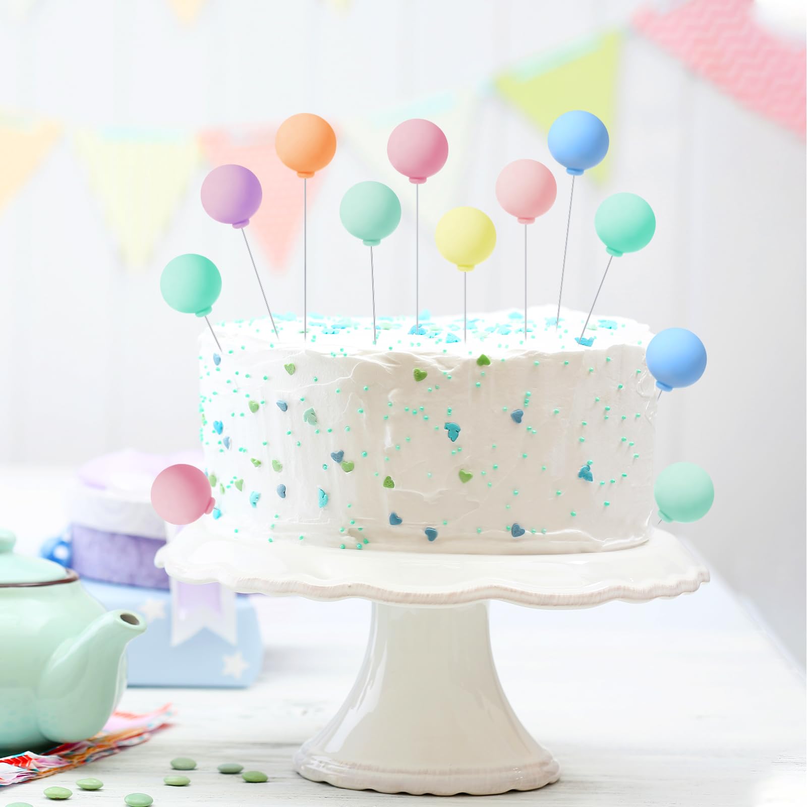 36 Stück Kugel-Kuchenaufsätze - Mini-Ballon Cupcake Topper 2-4cm Durchmesser