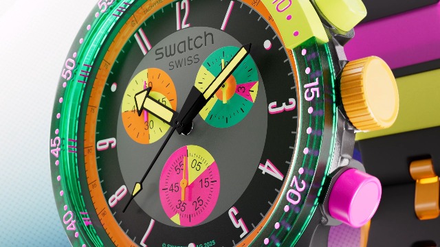 Amazon | [スウォッチ] 腕時計 NEW CHRONO PLASTIC SWATCH NEON SIGNAL