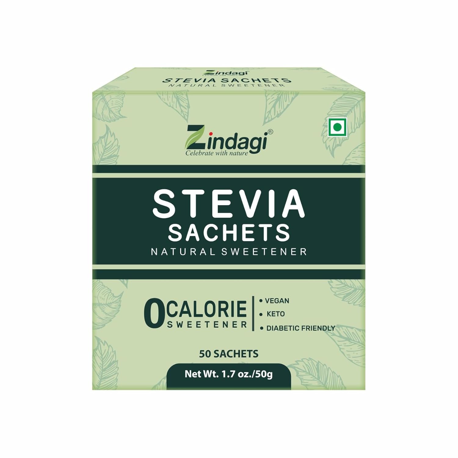 Zindagi Sugar Free Powder Pouch | Natural Stevia Chinese | Zero calorie sweetener | 150 pouches Zindagi Sugar Free Powder Pouch | Natural Stevia Chinese | Zero calorie sweetener | 150 pouches