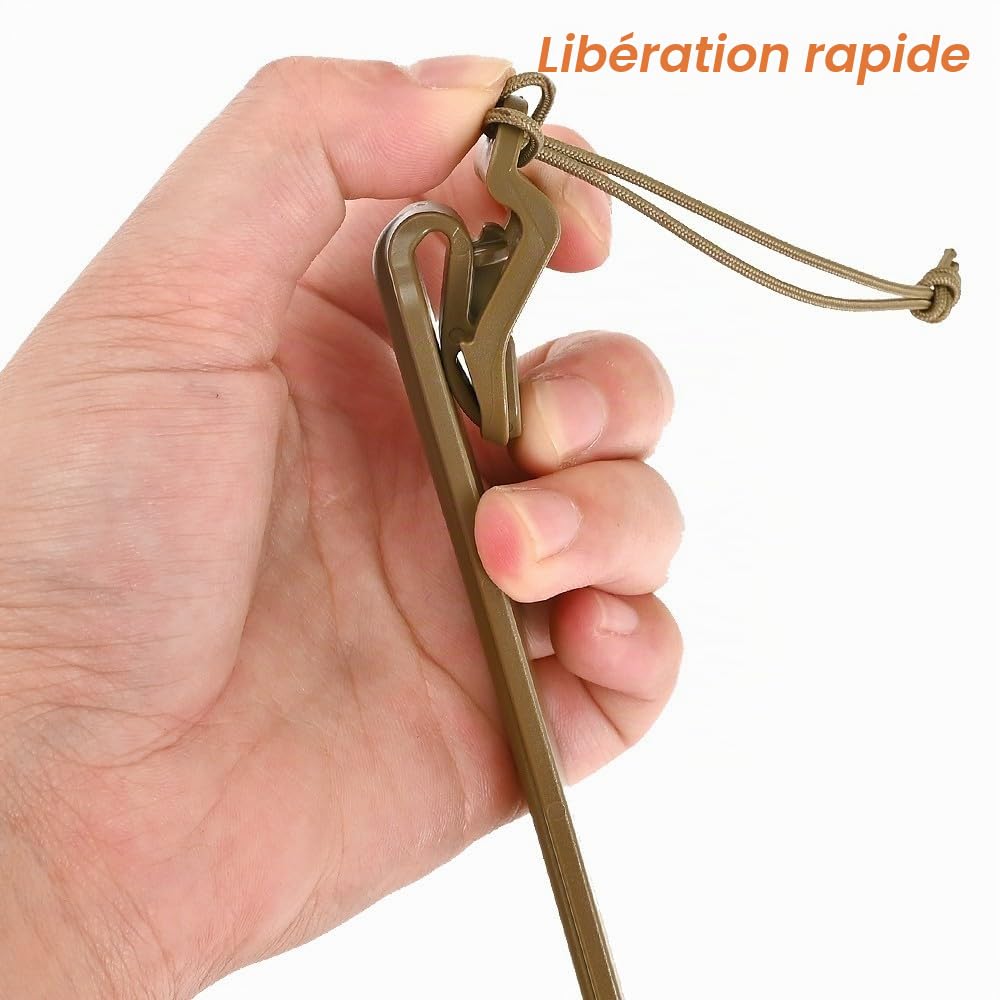 ACEXIER Bâton Tactique Molle à libération Rapide Pals Sangle Attache Clip Sangle acétal polymère 14,6 cm Accessoires de Chasse, Bronzé-4 pièces, Taille Unique