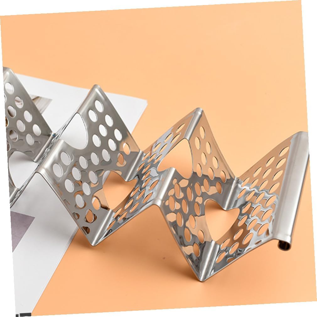 BESPORTBLE Stainless Steel Taco Holder Rack Portable Burrito Stand with Smooth Edges for Easy Filling and Serving Oven Safe Taco Rack Sandwiches and Burritos