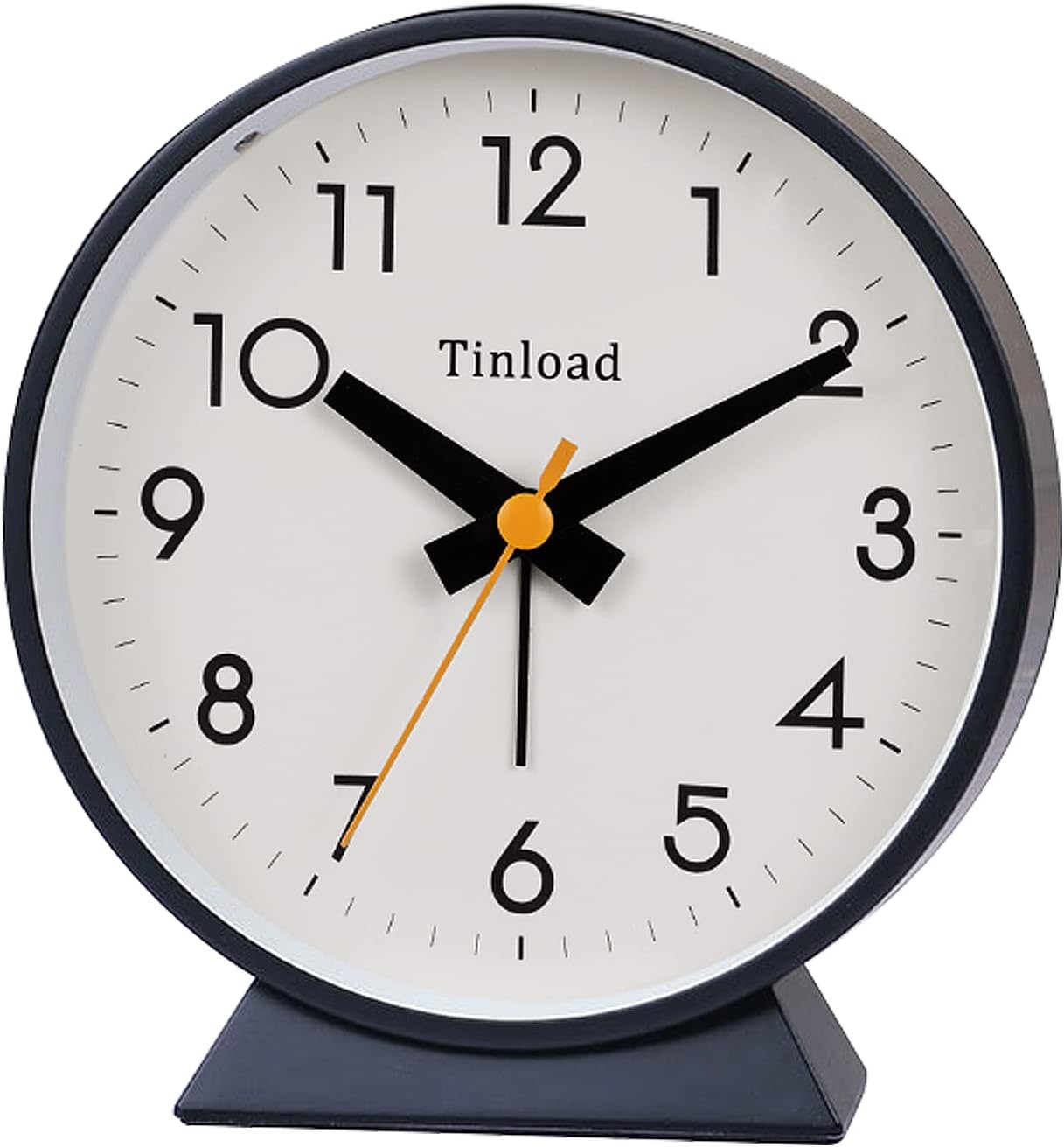 Tinload 4.5" Battery Operated Antique Retro Analog Alarm Clock, Small Silent Bedside