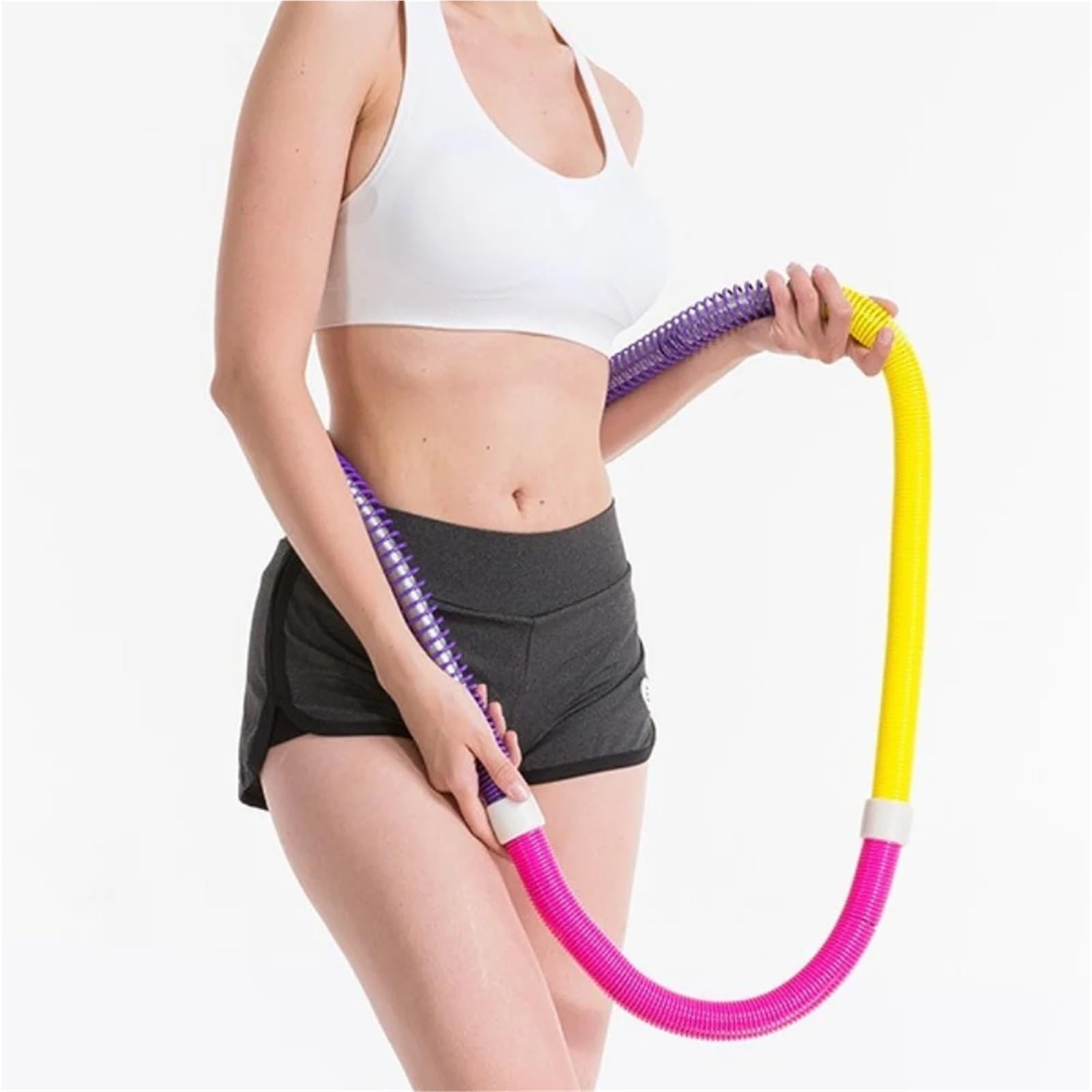 Hula hoop pieghevole a molla Anello fitness in plastica Attrezzatura for allenamento addominale tonificante for adulti