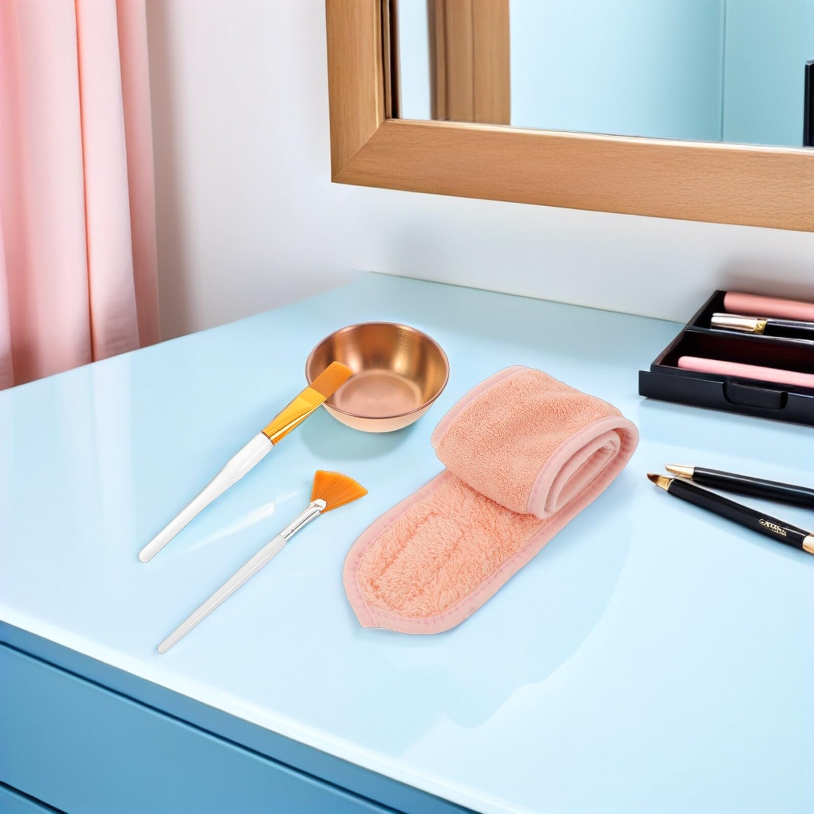 Kosmetikbedarf Set mit Gesichtsmaskenpinseln und Schalen für Hautpflege und Spa-behandlungen Inklusive Beauty-stirnband für Professionelle Gesichtsbehandlungen