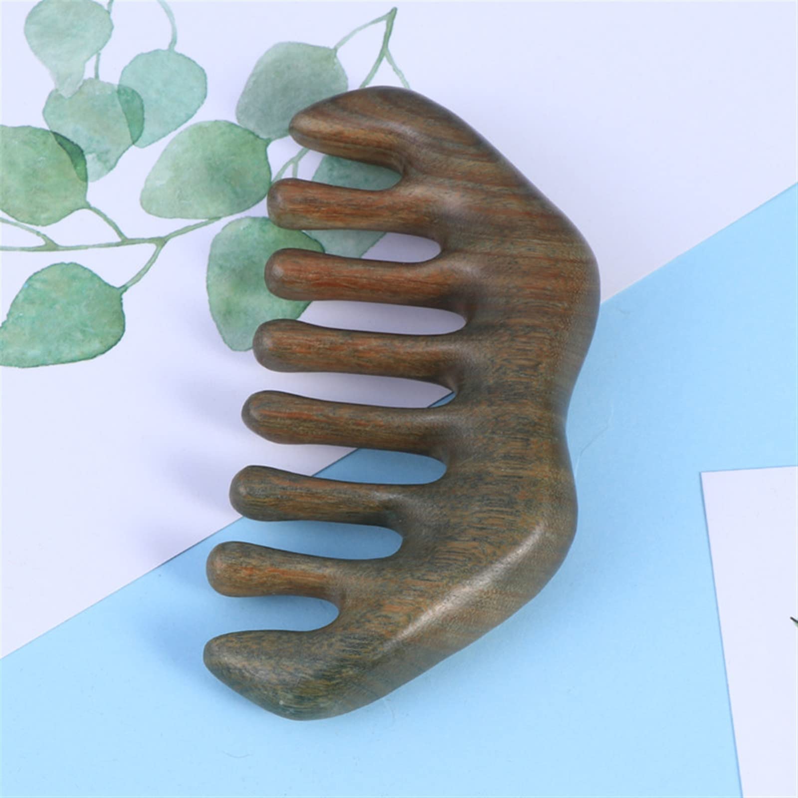 Massagekamm Sandelholz Haarausfall Augen Schulter und Nacken Beauty Lifting Breitzahniger Holzkamm 1St (Color : Wooden Comb A)