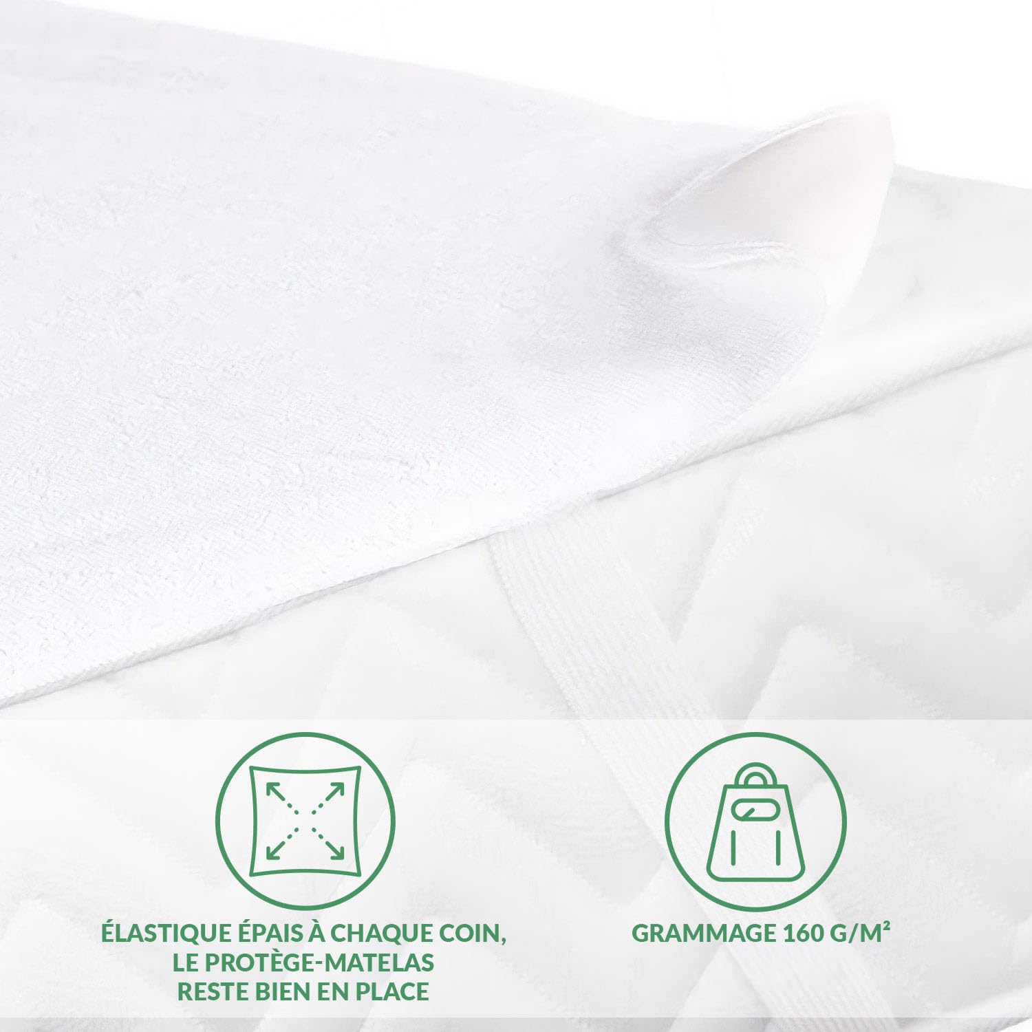 Protector de Colchón 200 x 220 cm - Protector de Cama Impermeable - Cubrecolchón de Rizo - Lavable a 95°C y Esterilizable - Antihumedad para Incontinencia - Blanco