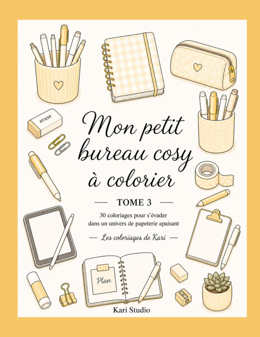 Mon petit bureau cosy à colorier (Les coloriages de kari)