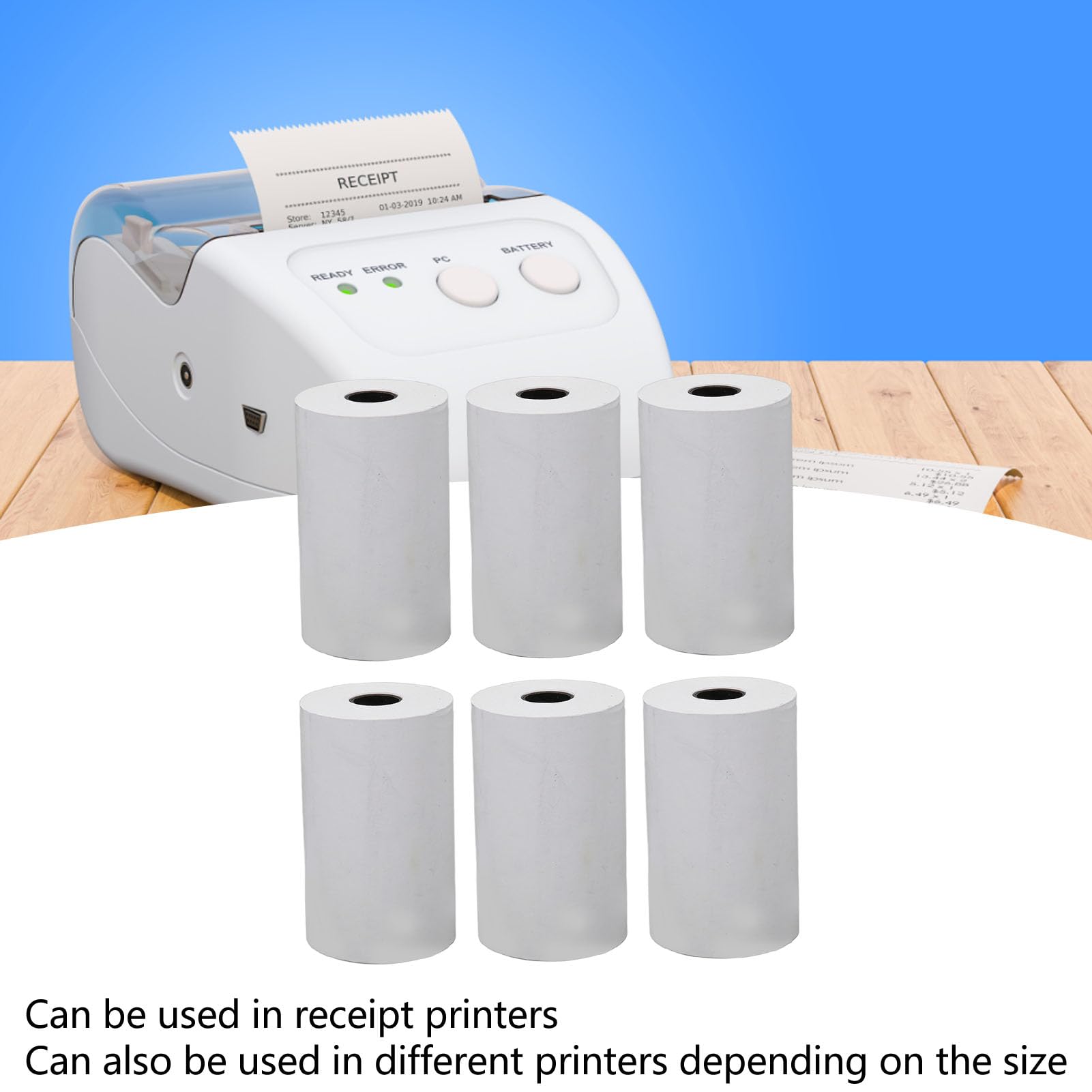 FLEXMAN 50 Rolls Thermal Paper Receipt Roll, 3.1 X 2in Receipt Paper Work, Thermal Paper Thick Clear Printing Receipt Paper for Web Pages, Category Labels, Photos (Small Tube Core)