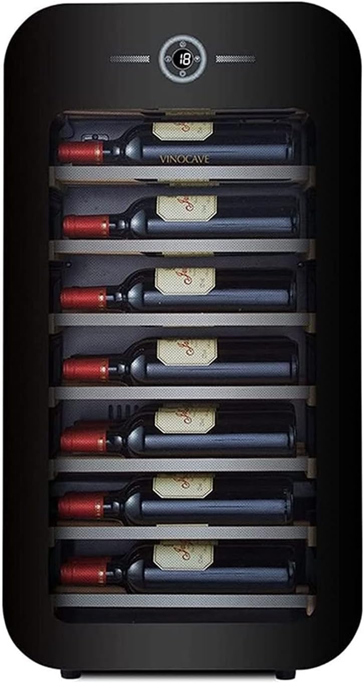 GagalU Mini Fridge 17" Wine Cooler Refrigerator - 22 Bottle Wine Fridge with Stainless Steel Refrigerator& Double-Layer Tempered Glass Door and Temperature Memory Func