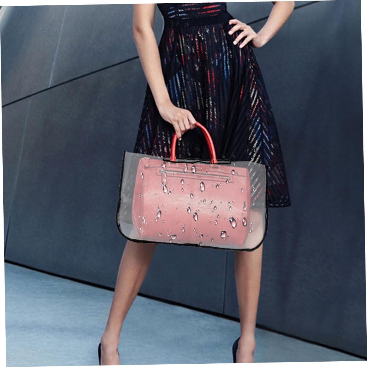 Yardwe Copriborsa Antipioggia in Eva Trasparente 2 Pezzi Bordo | Protezione Leggera e Completa, Misura Versatile per Borsa Tote e Handbag, Set da Due Pezzi, Uso Quotidiano