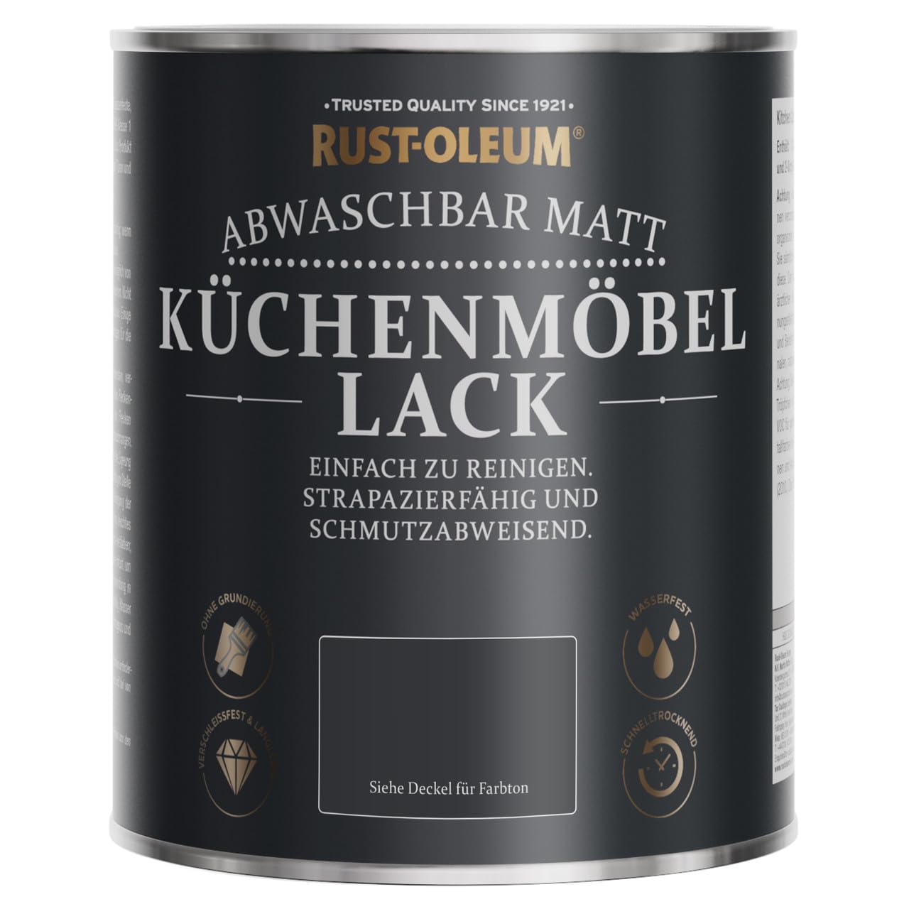 Rust-Oleum abwaschbare Küchenschrankfarbe in weiß mit Matt Finish - Ruhiges Weiß 750ML