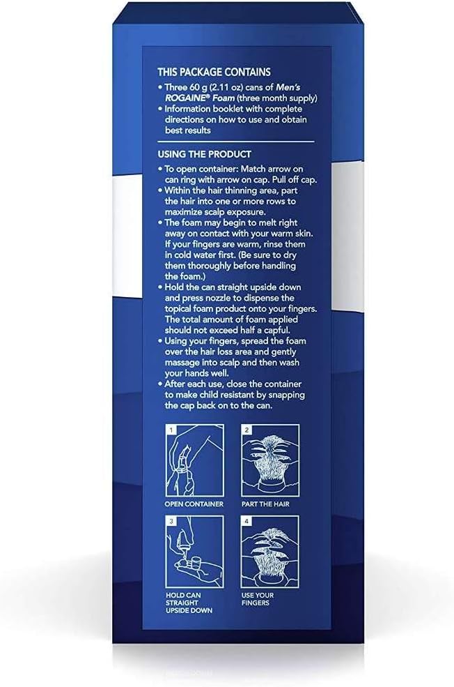 Rogaine for Men Hair Regrowth Treatment 3 Months Supply Foam : Beauty & Personal Care
