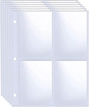 40 Pack 320 Pockets 2.5x3.5 Photocard Sleeves for A5 Mini 3 Ring Binder, Ultra-Clear K-pop Card Sleeves, Double-Sided 4 Pocket Photo Pages, Top Loading Photo Sheet Protector for Photos, Trading Cards