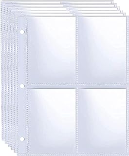 40 Pack 320 Pockets 2.5x3.5” Photocard Sleeves for A5 Mini 3 Ring Binder, Ultra-Clear K-pop Card Sleeves, Double-Sided 4 Pocket Photo Pages, Top Loading Photo Sheet Protector for Photos, Trading Cards