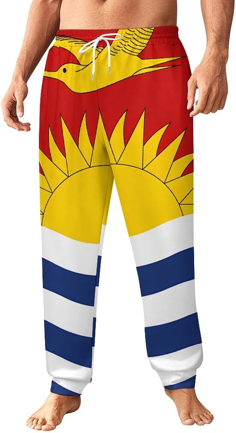 Kiribati Flag Men Pants Lightweight Sweatpants Joggers Pant 4XL