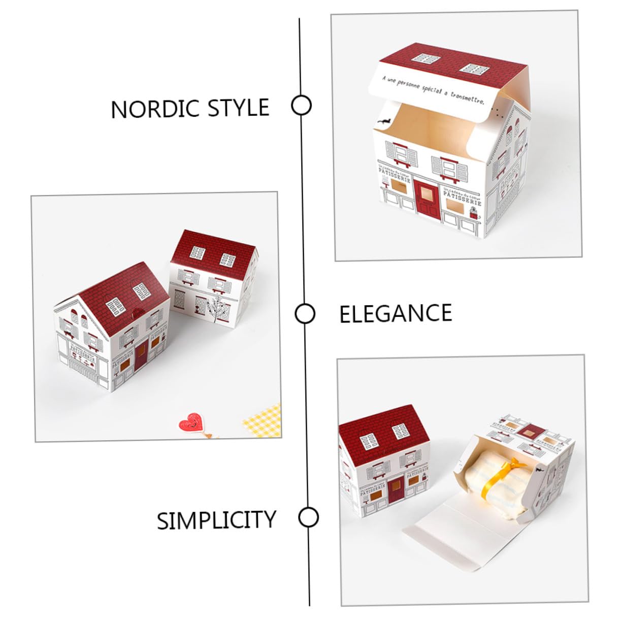 20 pezzi Scatole Porta Caramelle Forma di Casa Nordic Leggere e Compattee Scatoline Regalo per Bomboniere Matrimonio e Feste Cartone Bianco Sicuro per Dolci e Biscotti
