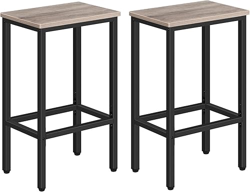 Taburetes de bar, juego de 2 sillas de bar, taburetes de cocina para desayuno con reposapiés, taburetes de comedor de 25.8 pulgadas, sillas de bar