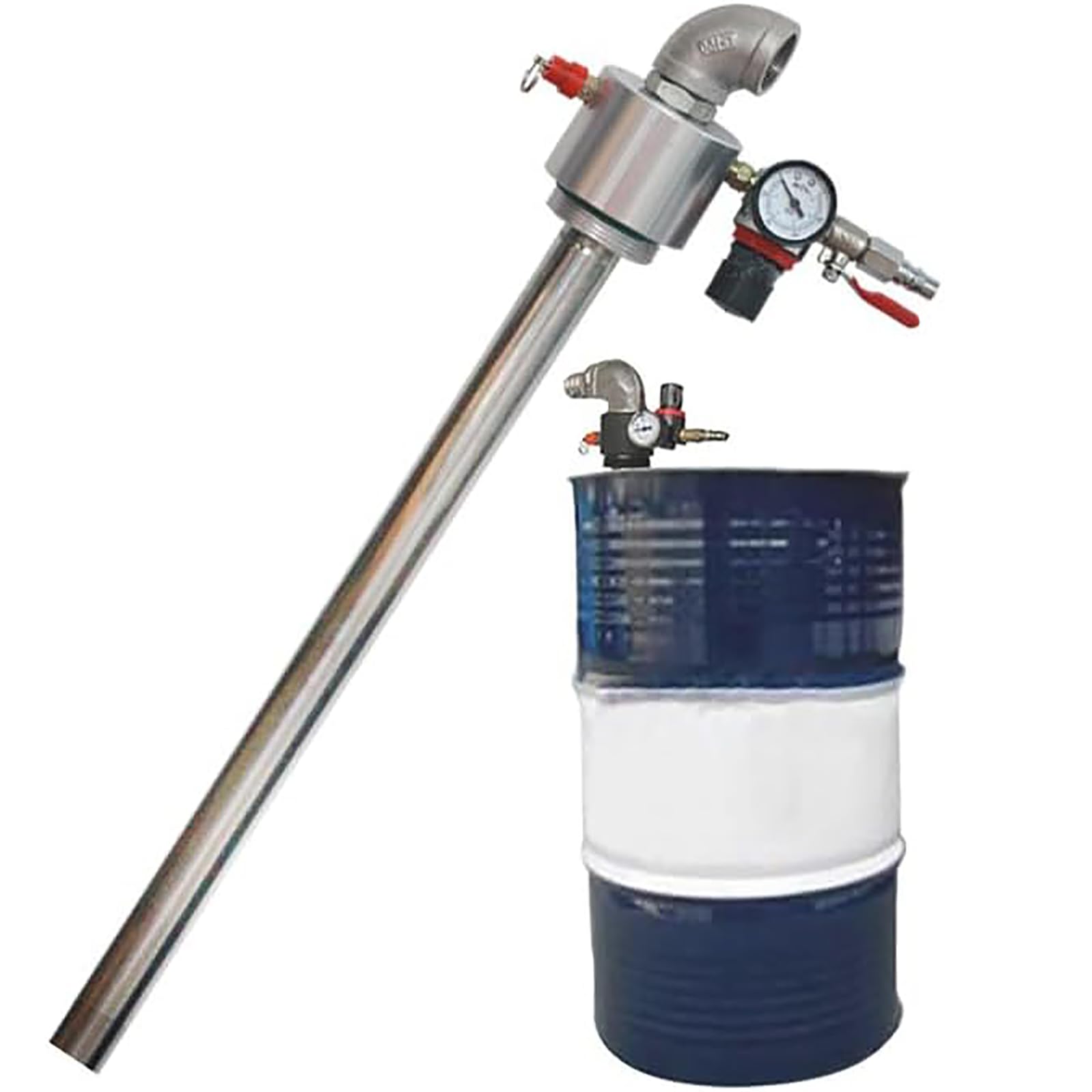 Kadxyan Drum Air Operated Oil Transfer Pump, Stainless Steel Pneumatic Chemical Pump, 4" Drum Pump, 180–220Kg Drums, For Diesel Engine Oil Hydraulic Oil Water