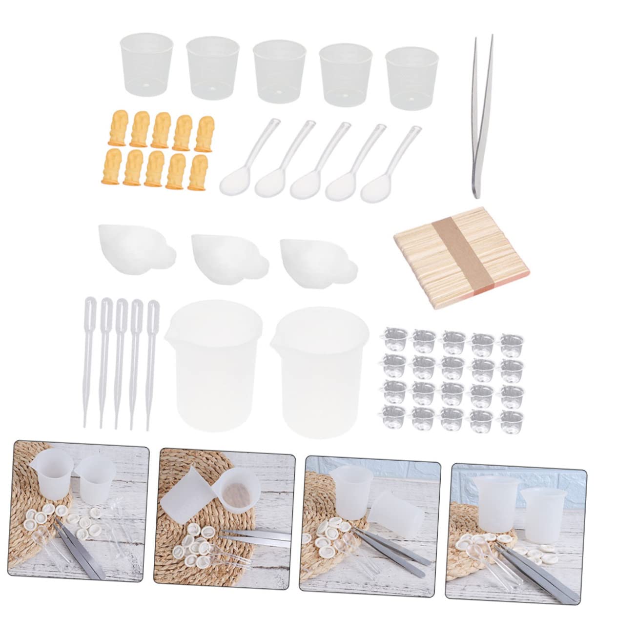 SHINEOFI 202pezzi Con Strumenti Epoxy Kit Completo Con Bacchette Tazze e Pinzette Per Creazioni Artigianali e Decorazioni Fai Da Te