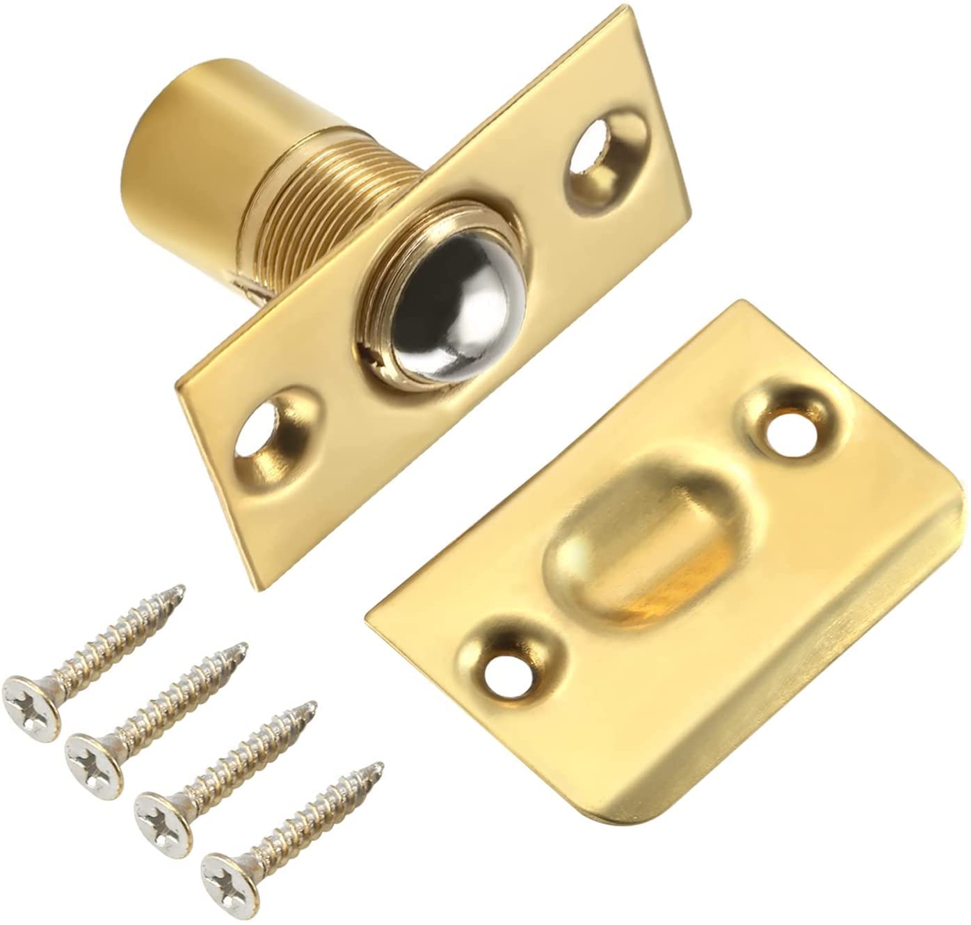 Türkugelschnäpper für französische Türen, verstellbar, 5,4 cm Länge, goldfarben, 5 Stück