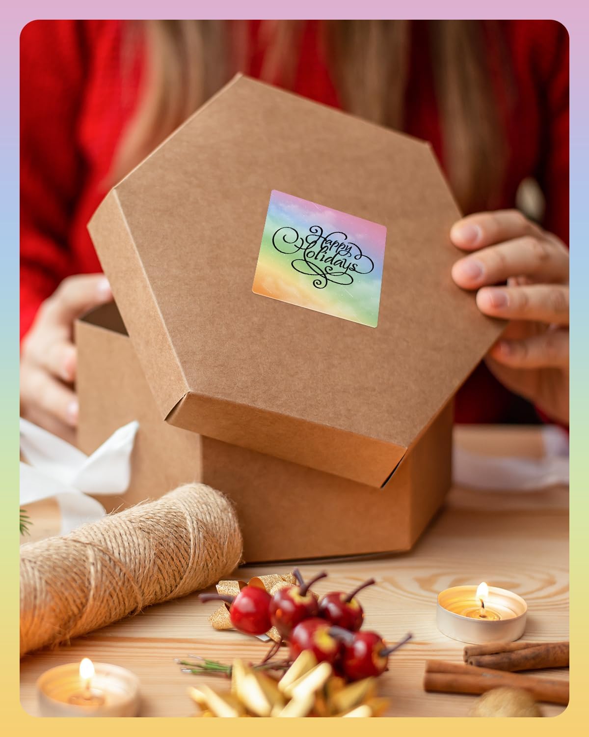 MUNBYN Square Thermal Label Stickers, 52mm x 52mm Watercolor Thermal Labels for Business, Logo Design, Baking, 500 Sheets/1 Roll - Image 5