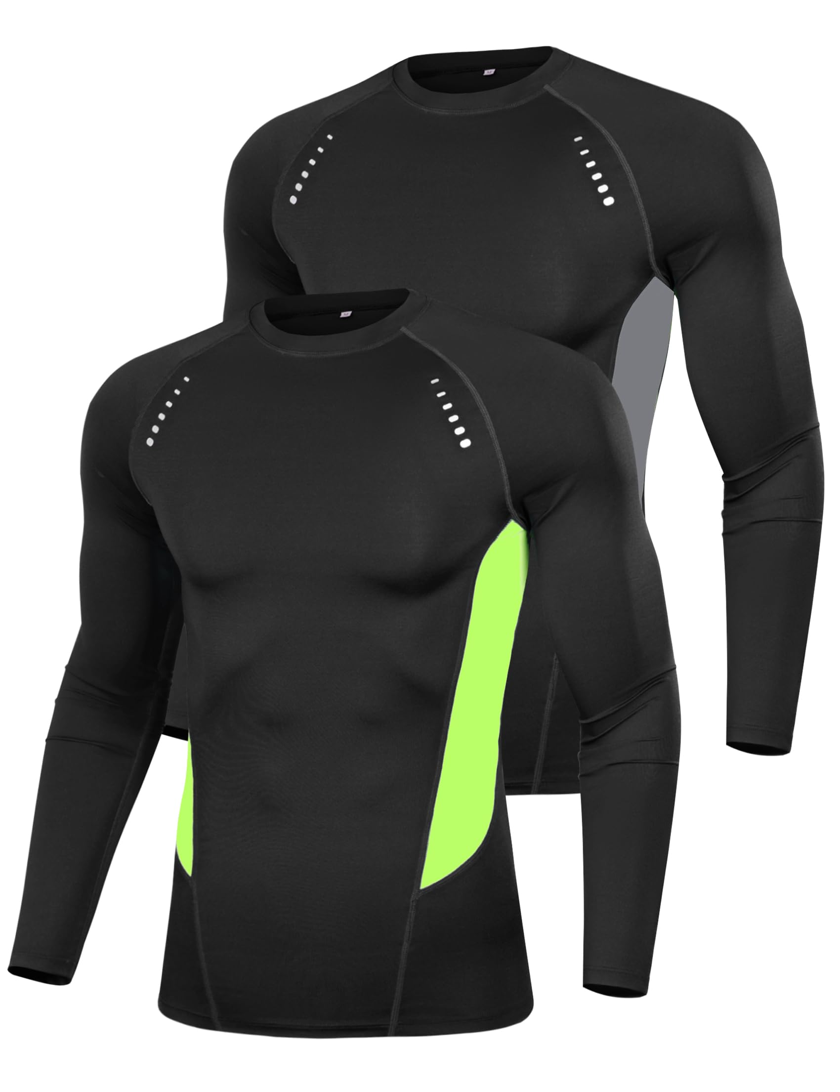 Terecey Maglia a Compressione Uomo Manica Lunga Maglia Termica Uomo Ad Asciugatura Rapida Maglia Tecnica Traspirante Maglia Sportiva Uomo Palestra T-Shirt M-3XL